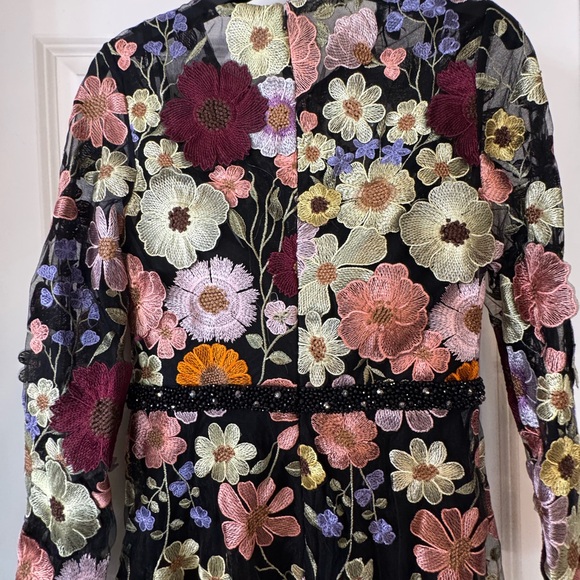 Mac Duggal Black Dress with Floral Embroidery - Picture 3 of 7